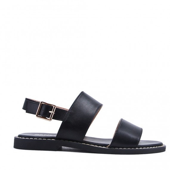 Flat sandals in faux leather for women