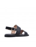 Flat sandals in faux leather for women