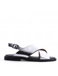 Flat sandals in faux leather for women