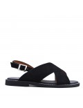 Flat sandals in faux leather for women