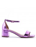 Faux leather heeled sandal