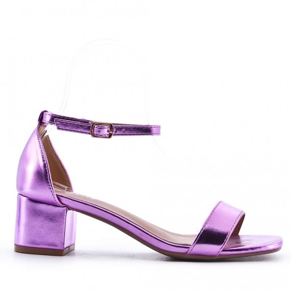 Faux leather heeled sandal