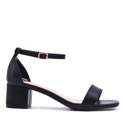 Faux leather heeled sandal