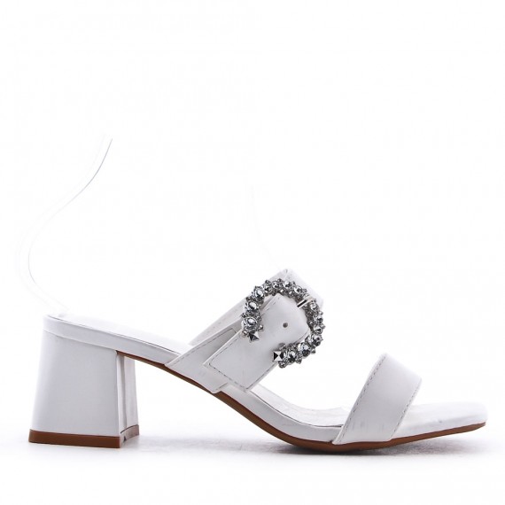 Faux leather heeled sandal