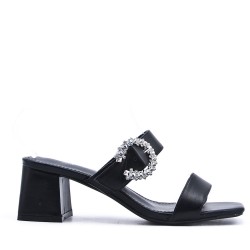 Faux leather heeled sandal