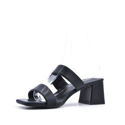 Faux leather heeled sandal