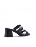 Faux leather heeled sandal