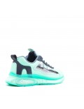 Men's basketball shoe with mix materials laces