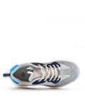 Men's basketball shoe with mix materials laces