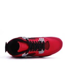 Men's basketball shoe with mix materials laces