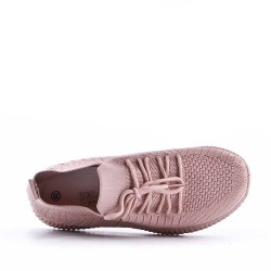 Zapatilla de cuña textil para mujer