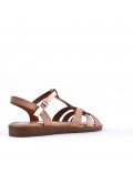 Flat sandals in a material mix for women