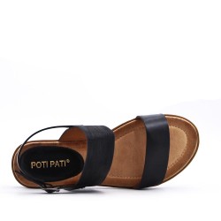 Flat sandals in a material mix for women