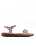 Sandalias planas en una mezcla de materiales para mujeres
