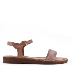 Flat sandals in a material mix for women