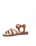 Flat sandals in a material mix for women