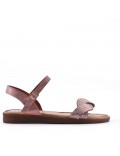 Flat sandals in a material mix for women