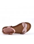 Flat sandals in a material mix for women