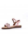 Flat sandals in a material mix for women