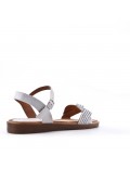 Flat sandals in a material mix for women