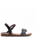 Flat sandals in a material mix for women