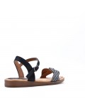 Flat sandals in a material mix for women