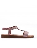 Flat sandals in a material mix for women