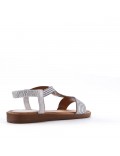 Flat sandals in a material mix for women