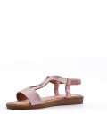 Flat sandals in a material mix for women