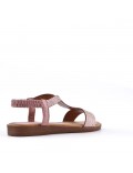 Flat sandals in a material mix for women