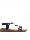 Flat sandals in a material mix for women