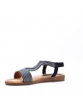 Flat sandals in a material mix for women