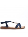 Flat sandals in a material mix for women