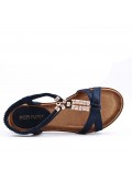 Flat sandals in a material mix for women