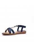 Flat sandals in a material mix for women