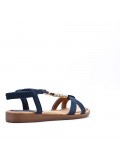 Flat sandals in a material mix for women