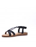 Flat sandals in a material mix for women