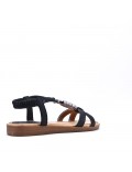 Flat sandals in a material mix for women