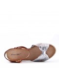 Sandal in mixed materials for women