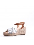 Sandal in mixed materials for women