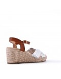 Sandal in mixed materials for women