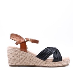 Sandal in mixed materials for women