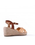 Sandal in mixed materials for women