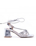 Faux leather heeled sandal