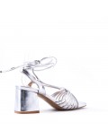 Faux leather heeled sandal