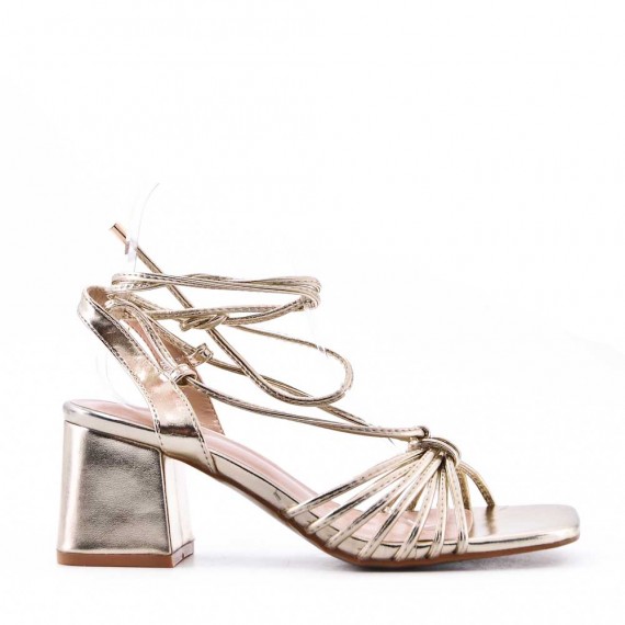 Faux leather heeled sandal