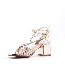 Faux leather heeled sandal