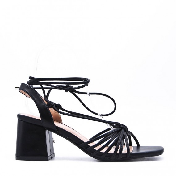 Faux leather heeled sandal