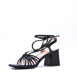 Faux leather heeled sandal