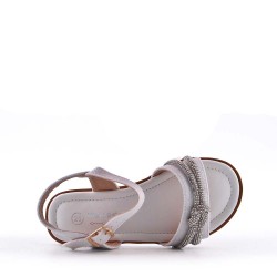 Girl's mixed materials sandal